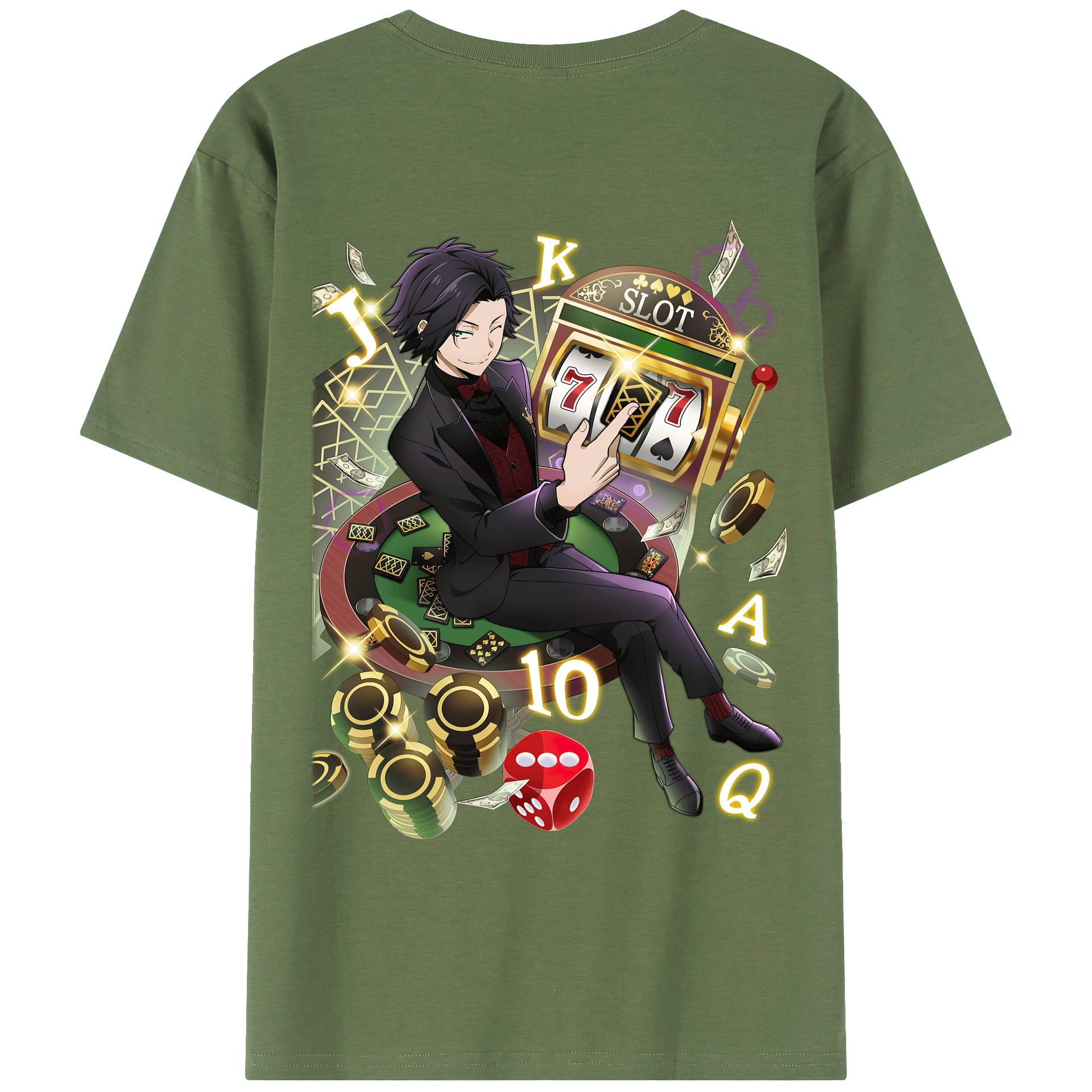 （画像用） 文豪ストレイドッグス Bungo Stray Dogs 綿100％ メンズ半袖Tシャツ（バックプリント） 通気性